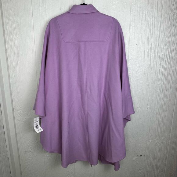 Harve Benard Wool Cape Collared Poncho Size Small Purple Vintage NWT 130146 - Picture 5 of 9